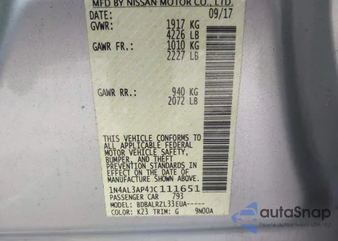 2018 Nissan Altima 2.5 Sl from USA, damaged, VIN 1N4AL3AP4JC111651